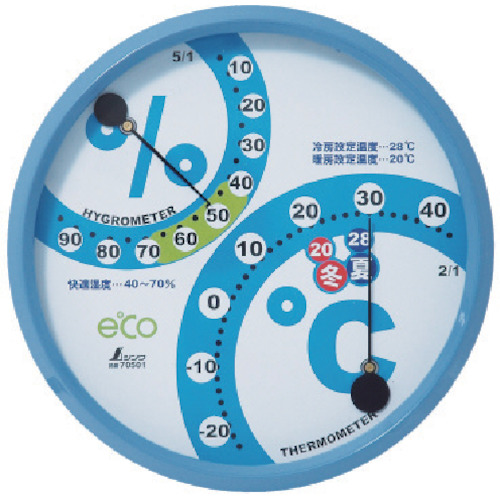 Shinwa热圈和湿度计F-2  管理回合15厘米水蓝
热湿度计 70501