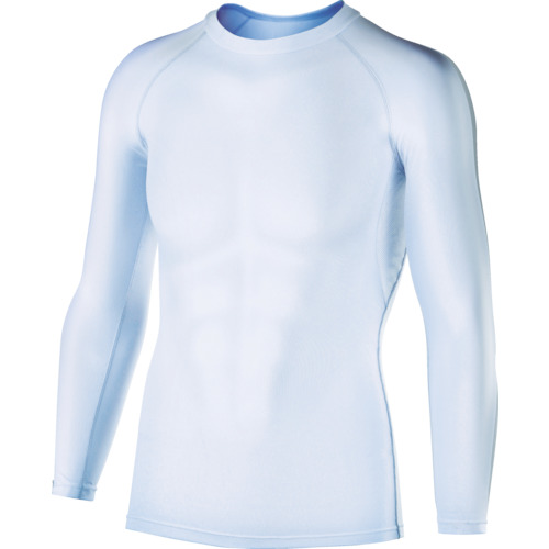 otafuku酷/除臭弹力伸展长袖脖子衬衫白色M JW-623-WH-M