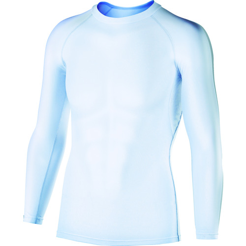 otafuku酷/除臭弹力伸展长袖脖子衬衫白色S JW-623-WH-S