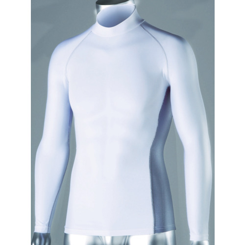 otafuku，凉爽，除臭，功率伸展长袖高脖子衬衫，白色，L，JW-625-WH-L