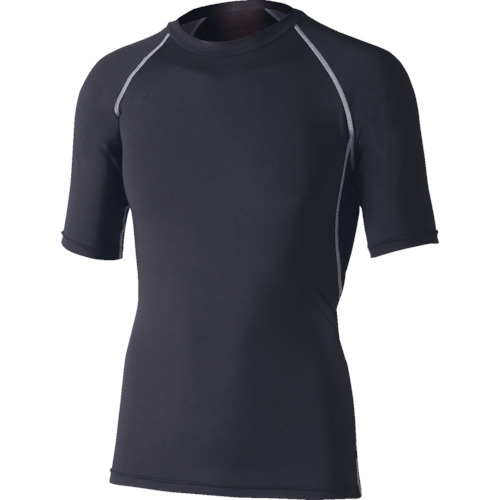 otafuku酷/除臭弹力伸展袖子船员脖子衬衫黑色x迷彩ll jw-628-bk/me-ll