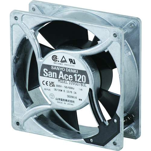sanace ac fan（包括120 x 38 mm AC 100V插头线）S-109S075UL